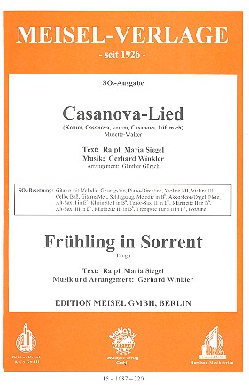Casanova-Lied   und   Frühling in Sorrent :  für Salonorchester  