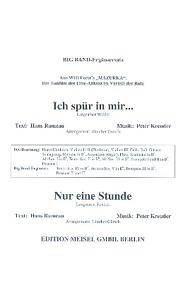 Ich spür in mir   und   Nur eine Stunde:&nbsp;&nbsp;Big-Band-Ergänzer&nbsp;&nbsp;