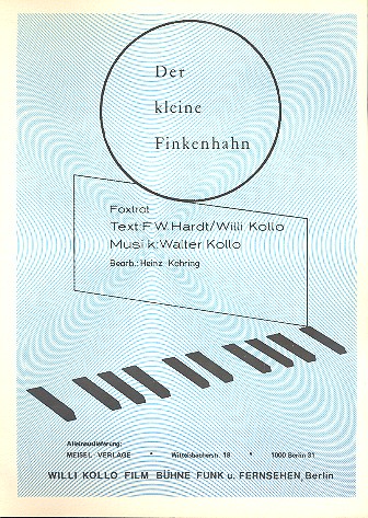 Der kleine Finkenhahn  Einzelausgabe Gesang und Klavier  