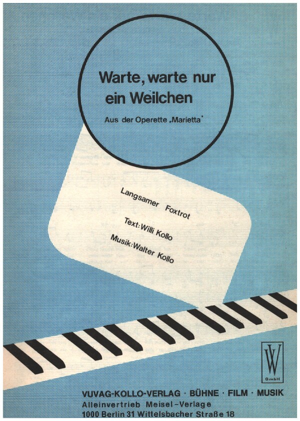 Warte warte nur ein Weilchen:  Einzelausgabe Gesang und Klavier  