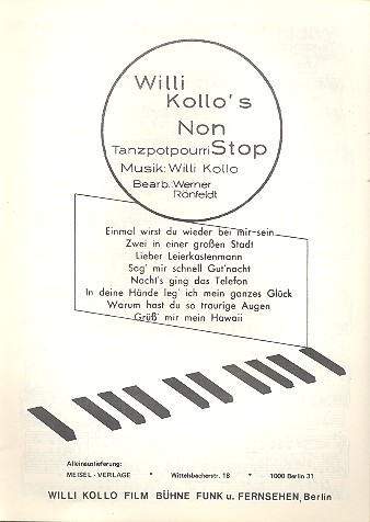 Willi Kollo's Non-Stop:  für Klavier  