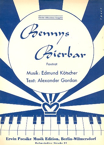 Bennys Bierbar  für Klavier  