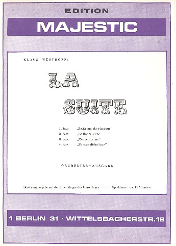 La Suite für grosses Orchester  Direktion und Stimmen  