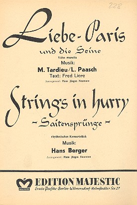 Liebe, Paris und die Seine   und&nbsp;&nbsp;Strings in Hurry: für Combo&nbsp;&nbsp;