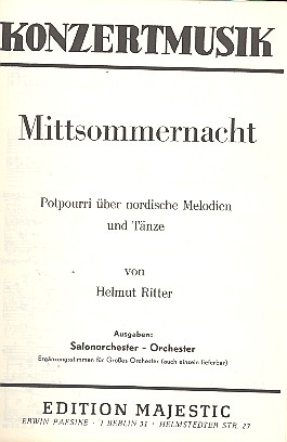Mittsommernacht: für  Salonorchester  