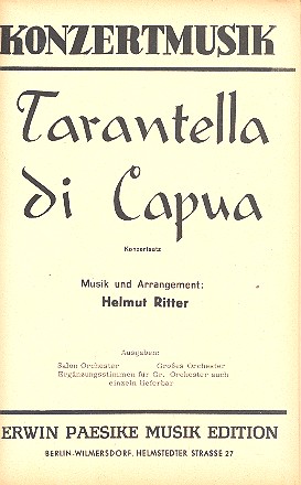 Tarantella di Capua: für Salonorchester    