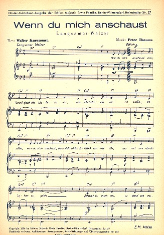 Wenn du mich anschaust: für&nbsp;&nbsp;Klavier&nbsp;&nbsp;