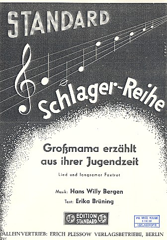 Grossmama erzählt aus ihrer Jugendzeit:&nbsp;&nbsp;für Klavier&nbsp;&nbsp;