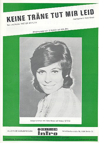 Keine Träne tut mir leid:  Einzelausgabe Gesang und Klavier  