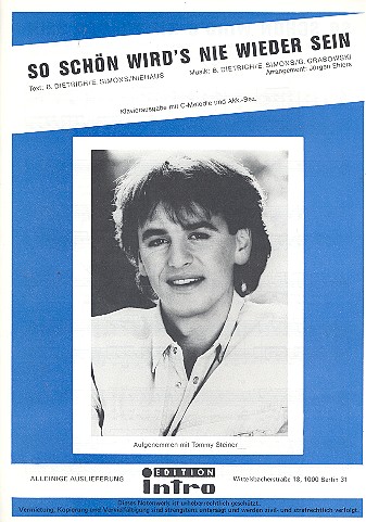 So schön wirds nie wieder sein  Gesang und Klavier  Einzelausgabe 