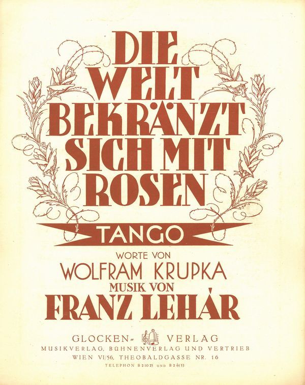 Die Welt bekränzt sich mit Rosen&nbsp;&nbsp;für Gesang und Klavier&nbsp;&nbsp;