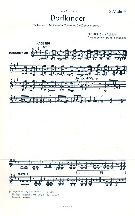 Dorfkinderwalzer für Salonorchester&nbsp;&nbsp;Ergänzungsstimmen&nbsp;&nbsp;