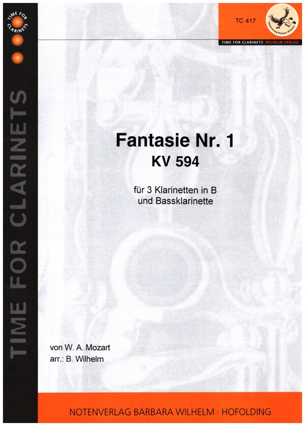 Fantasie Nr.1 KV594  für 3 Klarinettten und Bassklarinette  Partitur und Stimmen