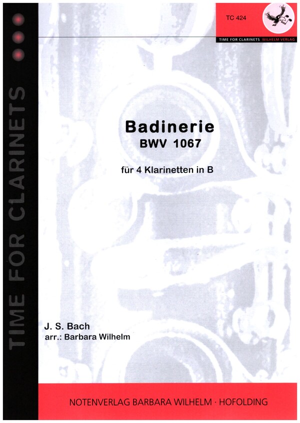 Badinerie BWV1067  für 4 Klarinetten  Partitur und Stimmen