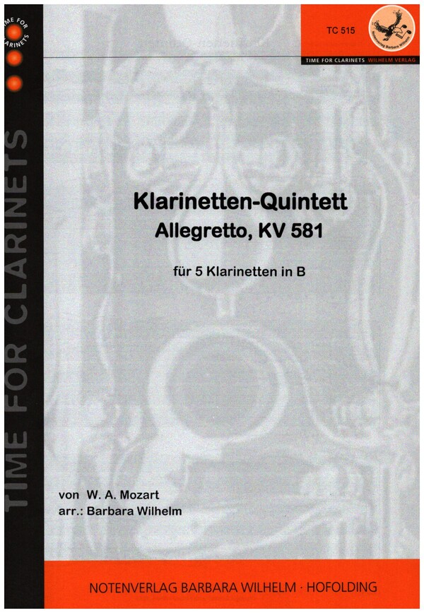 Allegretto KV581  für 5 Klarinetten  Partitur und Stimmen
