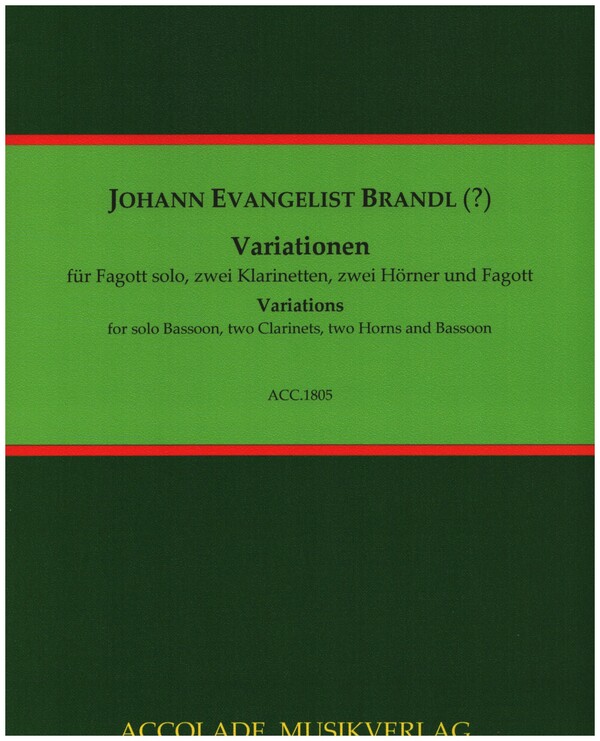 Variationen  für Fagott Solo, 2 Klarinetten, 2 Hörner und Fagott  Partitur und Stimmen