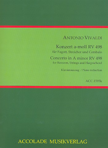 Konzert a-moll Nr.2 RV498 für Fagott, Streichorchester und Cembalo&nbsp;&nbsp;für Fagott und Klavier&nbsp;&nbsp;