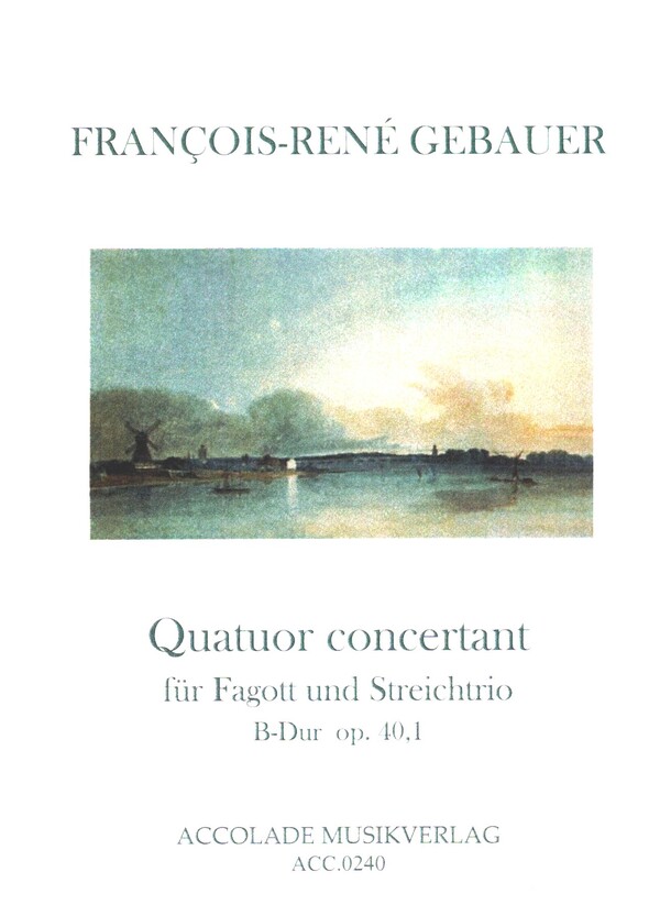 Quatuor concertant op.40,1  für Fagott, Violine, Viola und Violoncello  Partitur und Stimmen