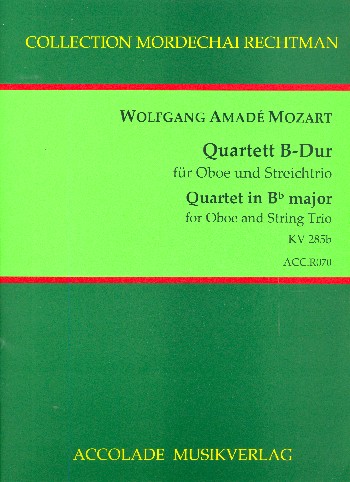 Quartett B-Dur KV285b für Oboe, Violine,&nbsp;&nbsp;Viola und Violoncello&nbsp;&nbsp;Partitur und Stimmen