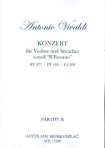 Konzert e-Moll RV277 op.11,2 für Violine&nbsp;&nbsp;und Streicher&nbsp;&nbsp;Partitur
