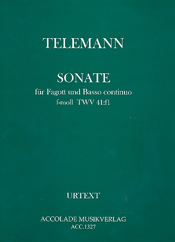 Sonate f-Moll TWV41:f1&nbsp;&nbsp;für Fagott und Bc&nbsp;&nbsp;Partitur und Stimmen