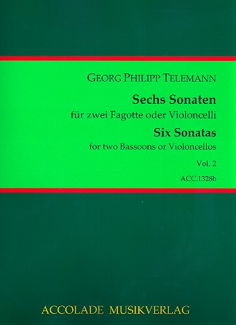 6 Sonaten TWV40:101-106 Band 2 (Nr.4-6)  für 2 Fagotte  Partitur und Stimmen