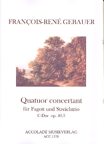 Quatuor concertant C-Dur op.40,3  für Fagott, Violine, Viola und Violoncello  Partitur und Stimmen