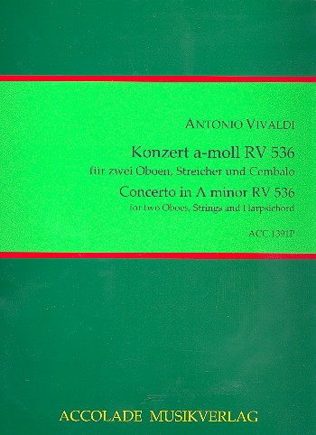 Konzert a-Moll RV536 für 2 Oboen,&nbsp;&nbsp;Streicher und Cembalo&nbsp;&nbsp;Partitur