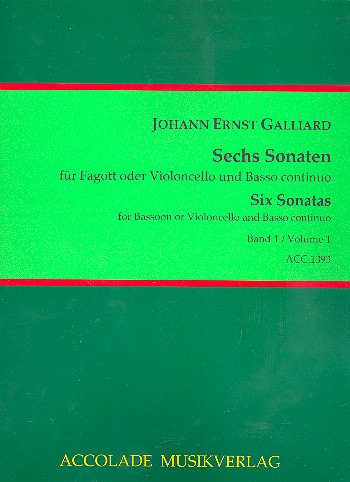 6 Sonaten Band 1 (Nr.1-3) für Fagott  (Violoncello) und Bc  