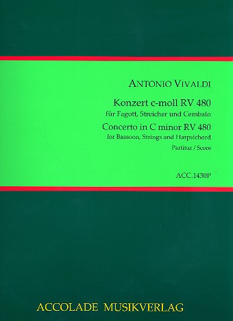 Konzert c-Moll RV480 für Fagott,&nbsp;&nbsp;Streicher und Cembalo&nbsp;&nbsp;Partitur