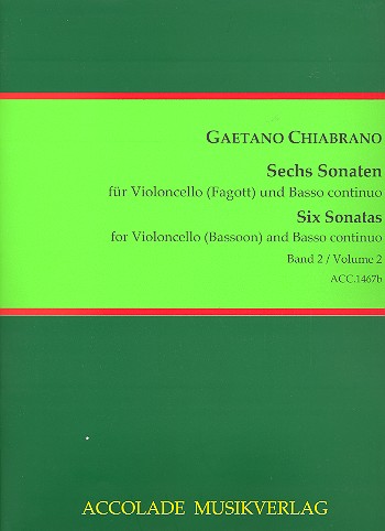 6 Sonaten Band 2 (Nr.4-6)  für Violoncello (Fagott) und Bc  