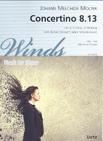 Concertino 8.13  für 2 Flöten, 2 Hörner und Fagott (Violoncello)  Partitur und Stimmen