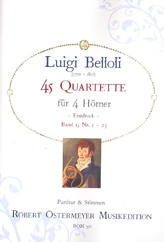 45 Quartette Band 1 (Nr.1-23)  für 4 Hörner  Partitur und Stimmen