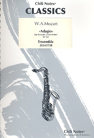 Adagio aus Serenade KV361  für 11 Saxophone (SSAAATTTBarBarBar)  Partitur und Stimmen