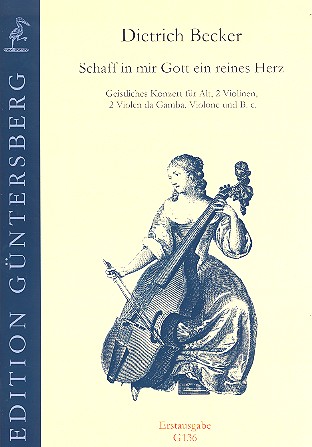 Schaff in mir Gott ein reines Herz für Alt,&nbsp;&nbsp;2 Violinen, 2 Violen da gamba, Violone und Bc&nbsp;&nbsp;Partitur und Stimmen