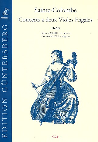 Concerts a 2 violes egales Band 3  für 2 Violen da gamba  Partitur und Stimmen