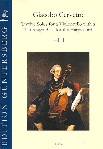 12 Solos op.2 Band 1 (Nr.1-3)  für Violoncello und Bc  Partitur und Stimmen (Bc ausgesetzt)