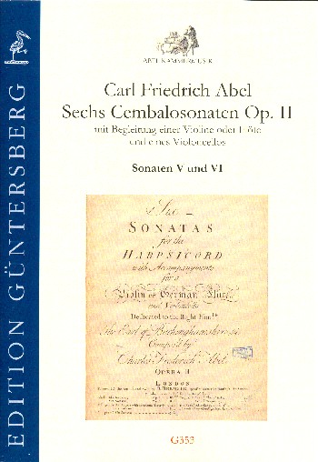 6 Cembalosonaten op.2 Nr.5-6  für Violine (Flöte), Violoncello und Cembalo  Partitur und Stimmen
