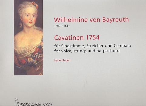 Cavatinen 1754 für Gesang, Streicher  und Cembalo  Partitur