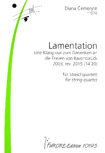 Lamentation  für Streichquartett  Partitur und Stimmen