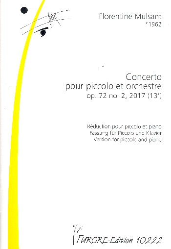 Concerto op.72,2 pour piccolo et orchestre  für Piccoloflöte und Klavier  
