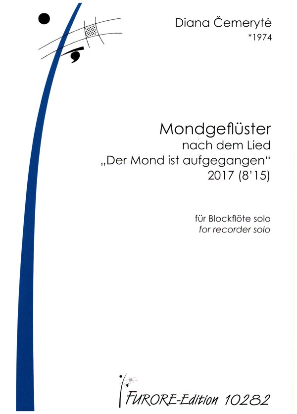Mondgeflüster nach dem Lied 'Der Mond ist aufgegangen'  für Blockflöte (Tenor- oder Bassblockflöte)  