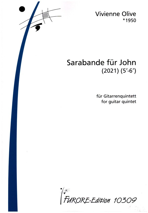 Sarabande für John  für 5 Gitarren  Partitur und Stimmen
