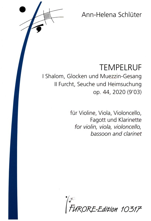 Tempelruf op.44  für Violine, Viola, Violoncello, Fagott und Klarinette  Partitur und Stimmen