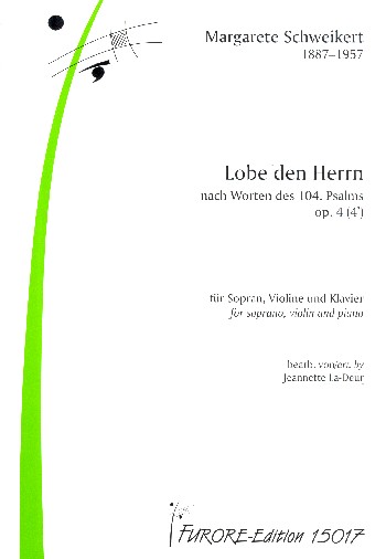 Lobe den Herrn op.4  für Sopran, Violine und Klavier  Partitur und Stimmen