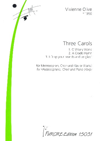 3 Carols  für Mezzosopran, gem Chor und Klavier  Partitur