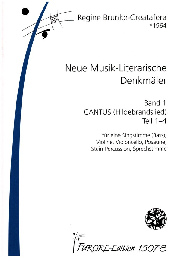 Neue Musik-Literarische Denkmäler Band 1 Teil 1-4  für Gesang (Bass), Violine, Violoncello, Posaune, Stein-Percussion und  Sprecher, Partitur und Stimmen