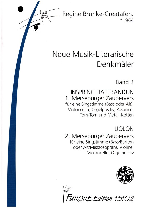 Neue Musik-Literarische Denkmäler Band 2  für Gesang, Violine, Violoncello, Orgelpositiv, Posaune, Tom-Tom und  Metall-Ketten, Partitur und Stimmen