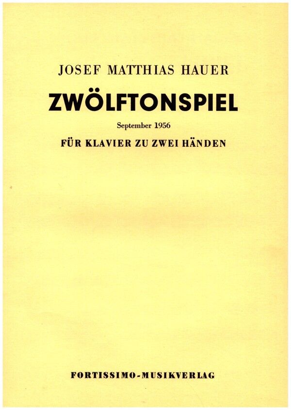 Zwölftonspiel 04. September 1956  für Klavier  Klav