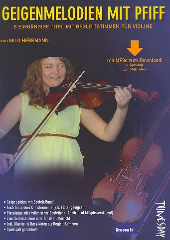 Geigenmelodien mit Pfiff (+mp3-Download)&nbsp;&nbsp;für Violine (Klavier und Bass ad lib) (mit Akkordsymbolen)&nbsp;&nbsp;Partitur